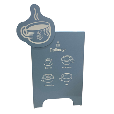 Kundenstopper Aufsteller DIN A0 Kaffeezeit mit oder ohne Druck oder Spiegel